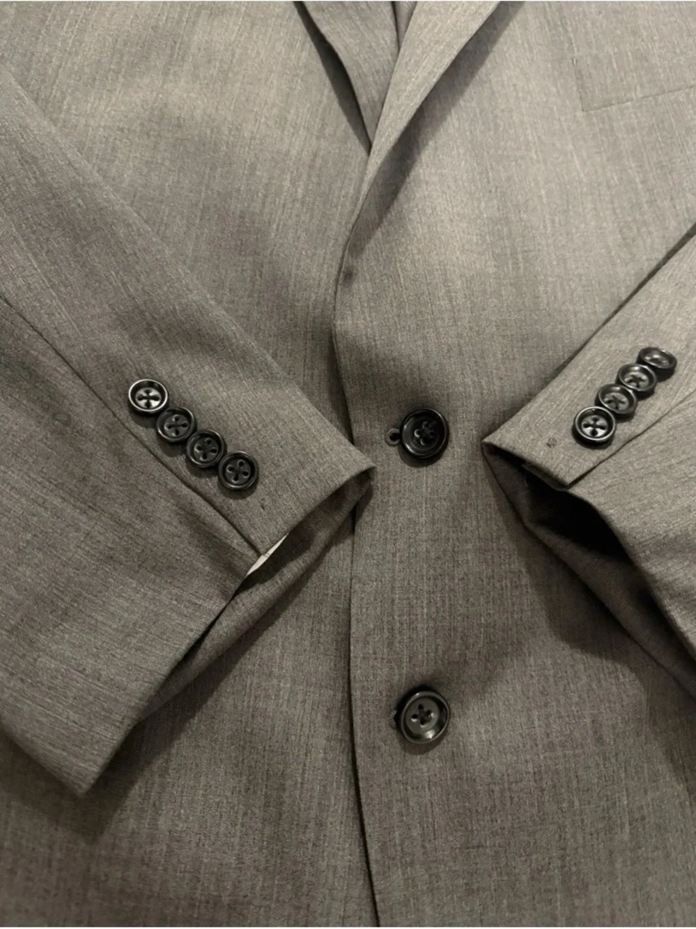 STAFFORD 2 Piece Super 100’s Wool Jacket and Vest Charcoal Striped Size 48S